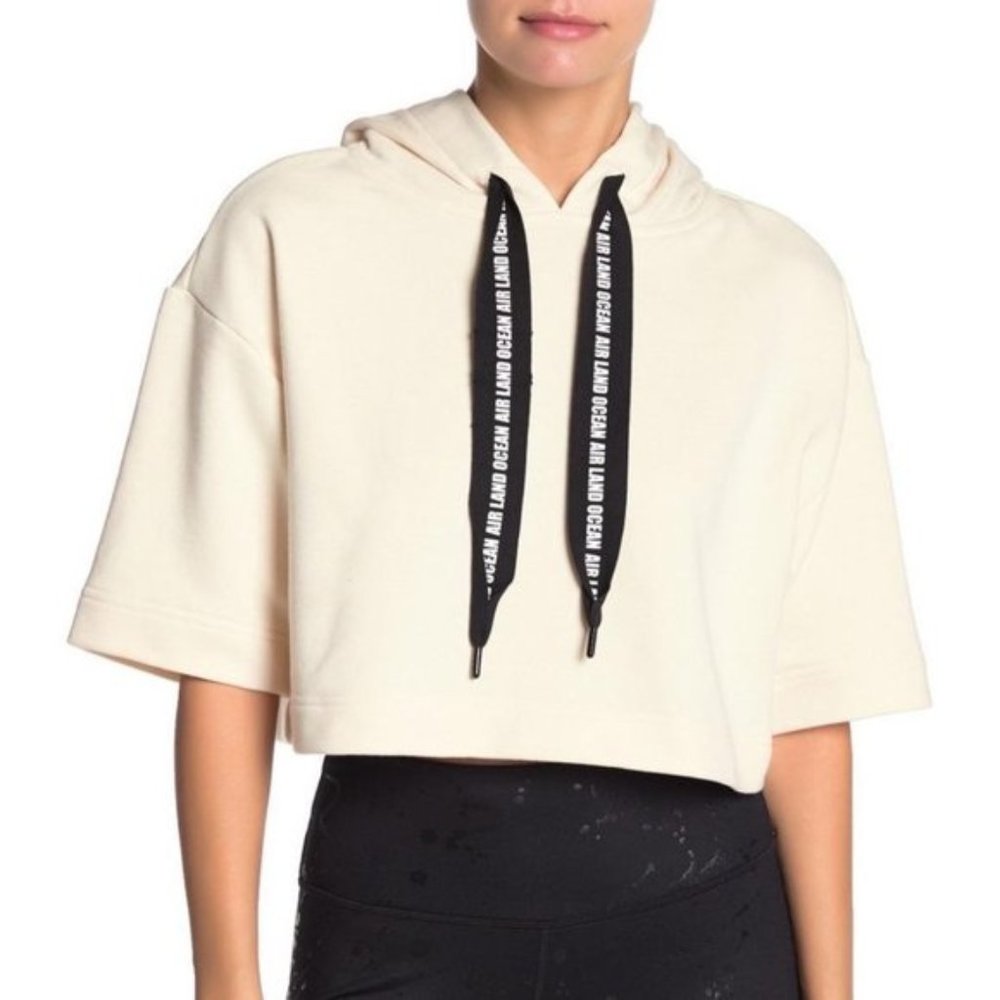 Alo Yoga Cream Air Land Ocean Crop Hoodie